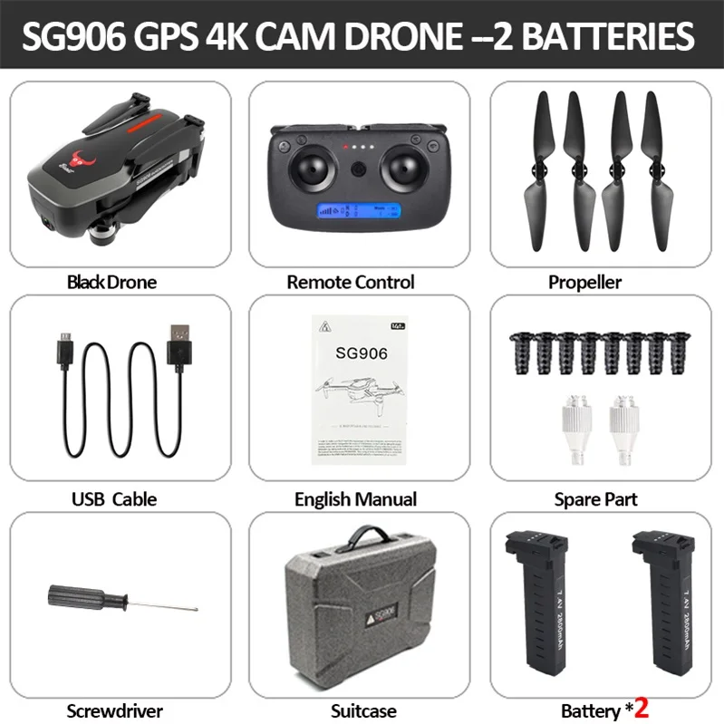 black 2B SG906 мини-Дрон gps 5G Wi-Fi FPV RC zangao Selfie 4 K бесщеточный Дрон com Câmera HD RC Квадрокоптер dobravel Dron VS VISUO XS809 - Цвет: black 2B