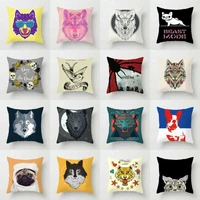 popular king animals wolf pillow case waist polyester cushion cover home throw sofa decor