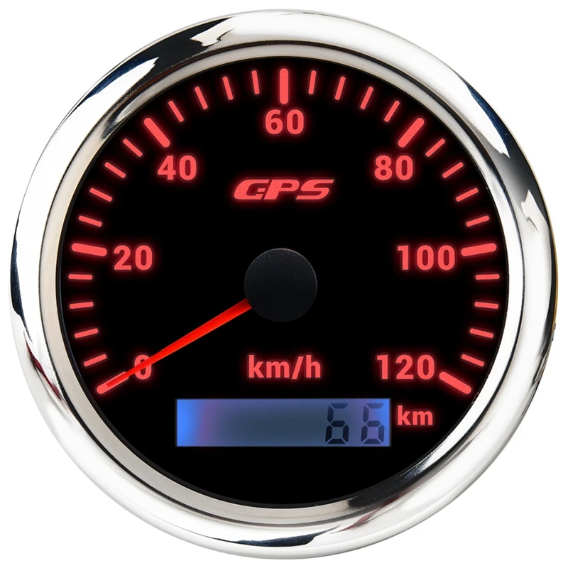 85MM GPS Marine Speedometer 0-120KM/H 7-Color Backlight Digital Odometer For Yachts Boats |