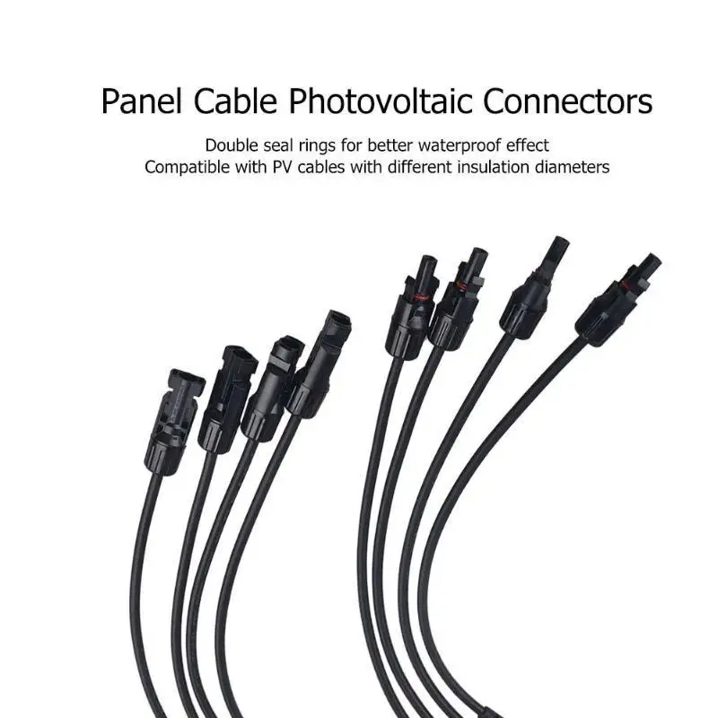 1 Pair Solar Style Branch Y Adapter Connectors to 4 Male and Female Panel Cable Photovoltaic Connector or | Обустройство дома