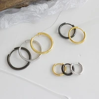 925 sterling silver thick tube hoop earrings high quality circle anti allergy earrings for women party simple jewelry