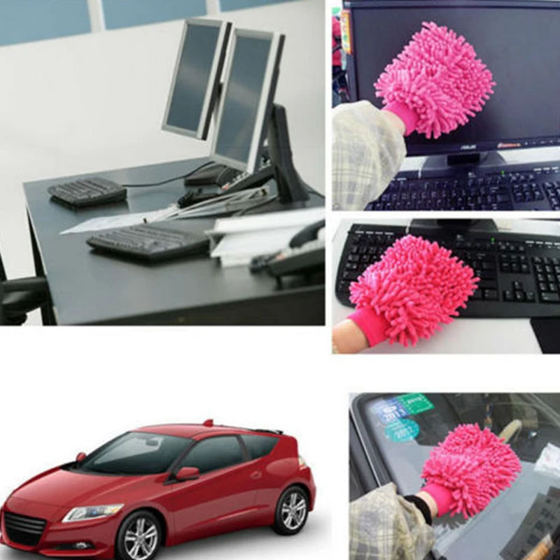 

Vehemo Microfiber Double-Sided Auto Cleaning Glove Car Washing Glove Clean Universal Brushing Double Sided Washing Glove