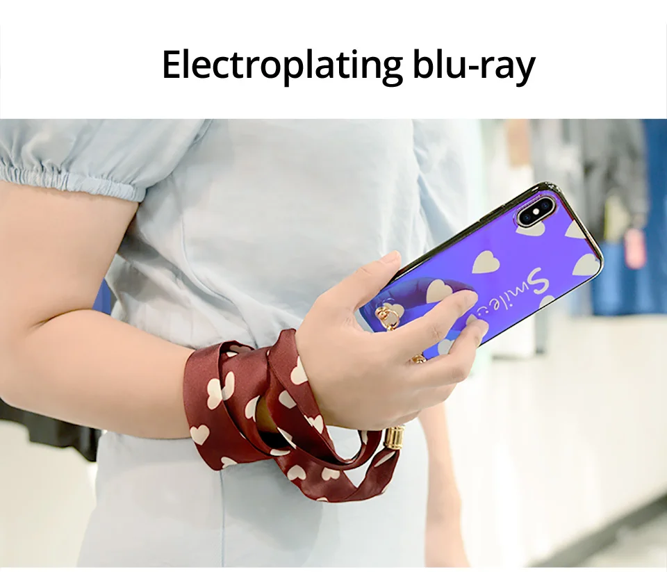 PZOZ Phone Case lanyard Strap For iPhone X XS MAX XR Shockproof Protection Case Anti-loss DIY Hang Wave Rope Fashion Neck Strap