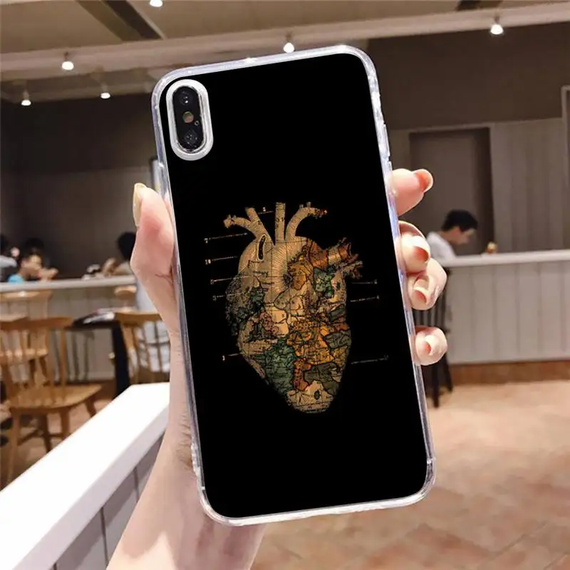 

Human Organs Heart Meridian Phone Case Transparent soft For iphone 5 5s 5c se 6 6s 7 8 11 12 plus mini x xs xr pro max