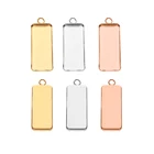 10 шт., подвеска-Кабошон из нержавеющей стали под розовое золото, 10 х25 мм