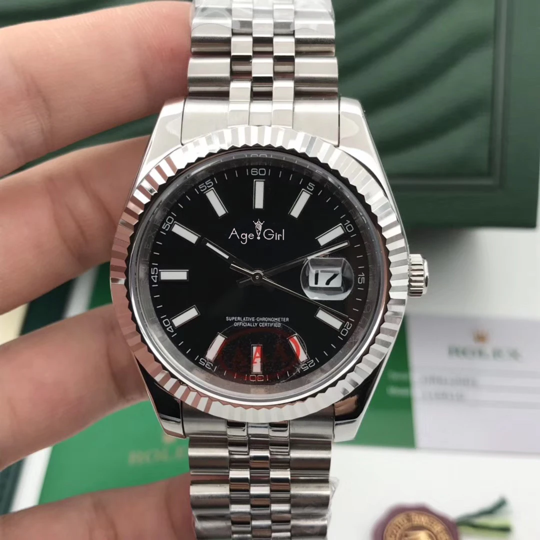 

Classic New Men Watches Datejust Stainless Steel Automatic Mechanical Sapphire Glass Black Blue Grey Watch 41mm AAA+