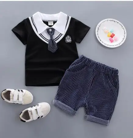 picture color BibiCola/Новые летние комплекты одежды детские повседневные хлопковые спортивные костюмы для мальчиков, футболка+ шорты, штаны комплекты одежды из 2 предметов - Цвет: picture color
