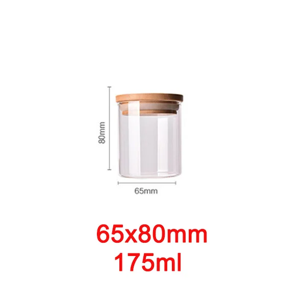 65x80mm Стеклянная бутылка для хранения пищевых продуктов канистра для кухонных контейнеров банка с крышкой коробки специй Чай вакуумные крышки сахара миска-контейнер - Цвет: 65x80mm