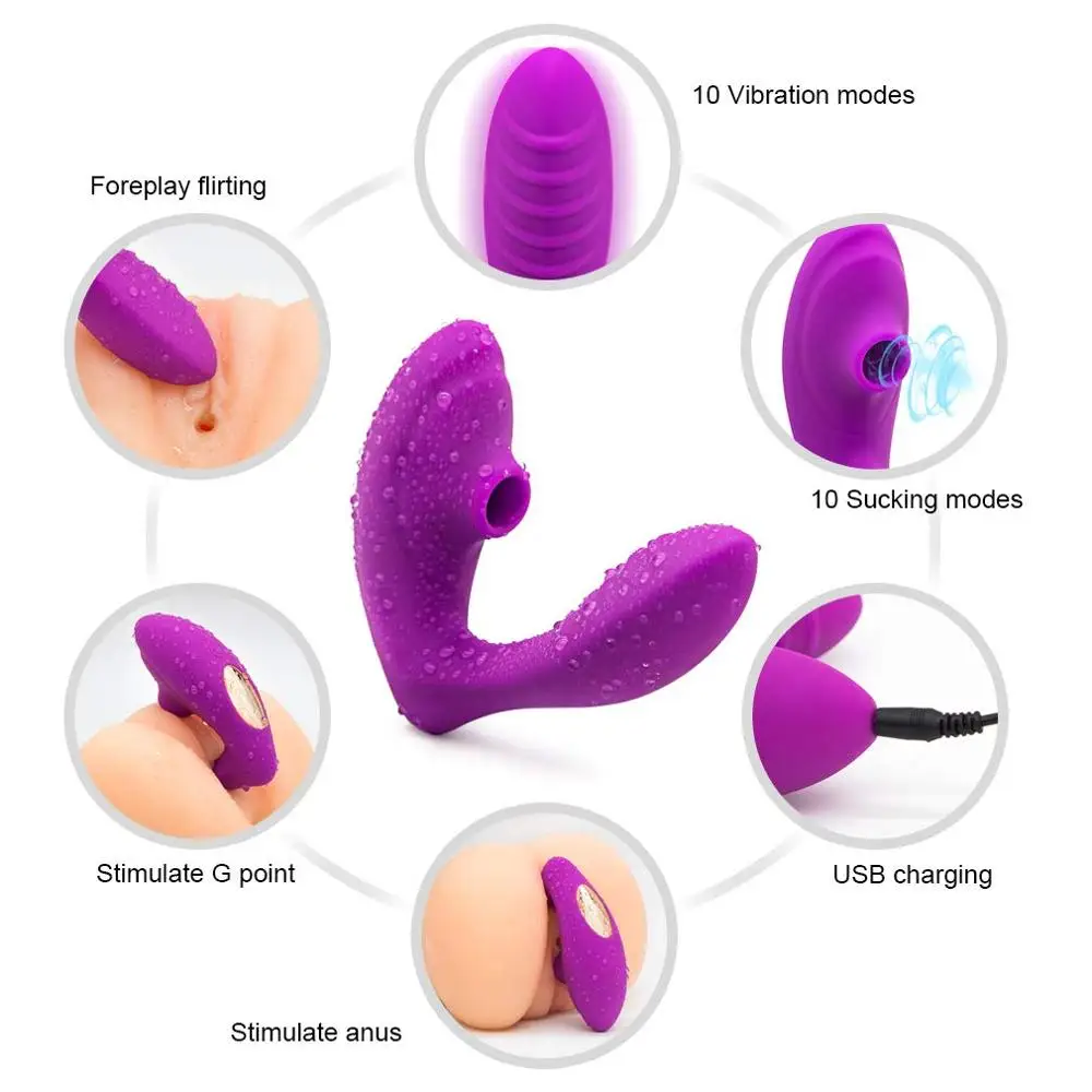 Мощное стимулирование клитора с 3 режимами всасывания + 7 режимов вибрации