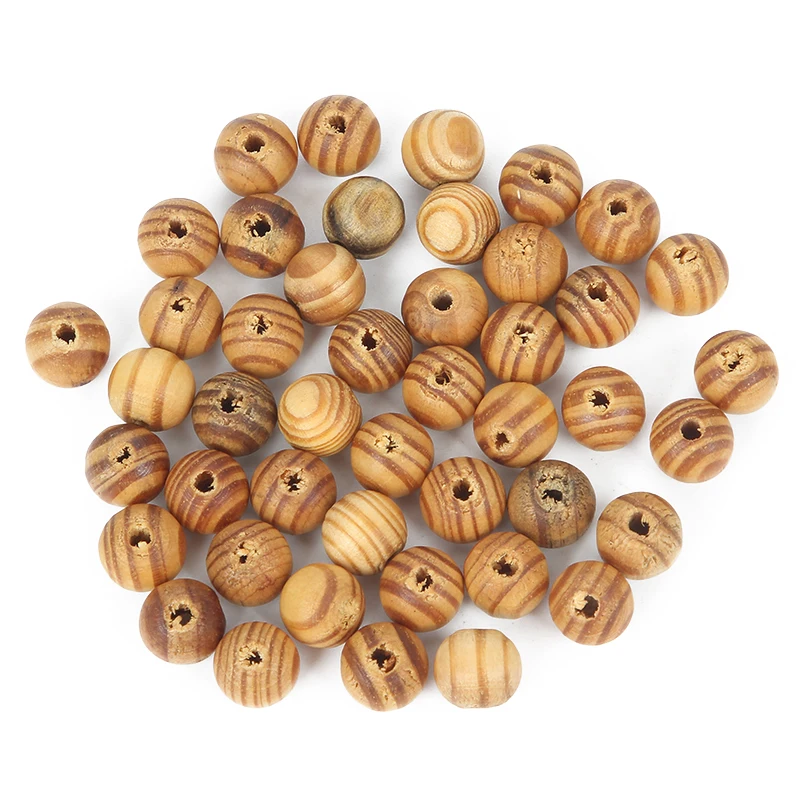 Бусины круглые деревянные для изготовления ювелирных изделий 100 шт.|Бусины| |