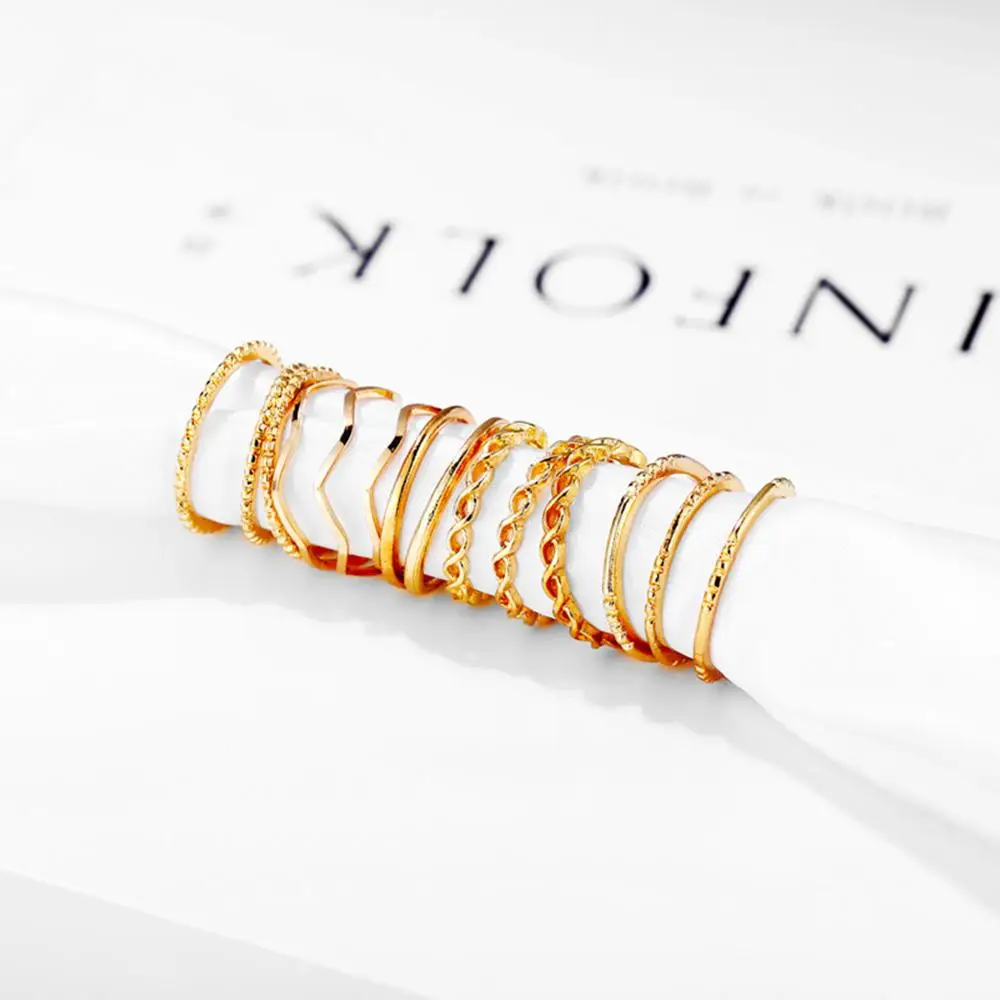 14 шт./компл. старинных золотых Цвет набор колец на сустав пальца для женщин с