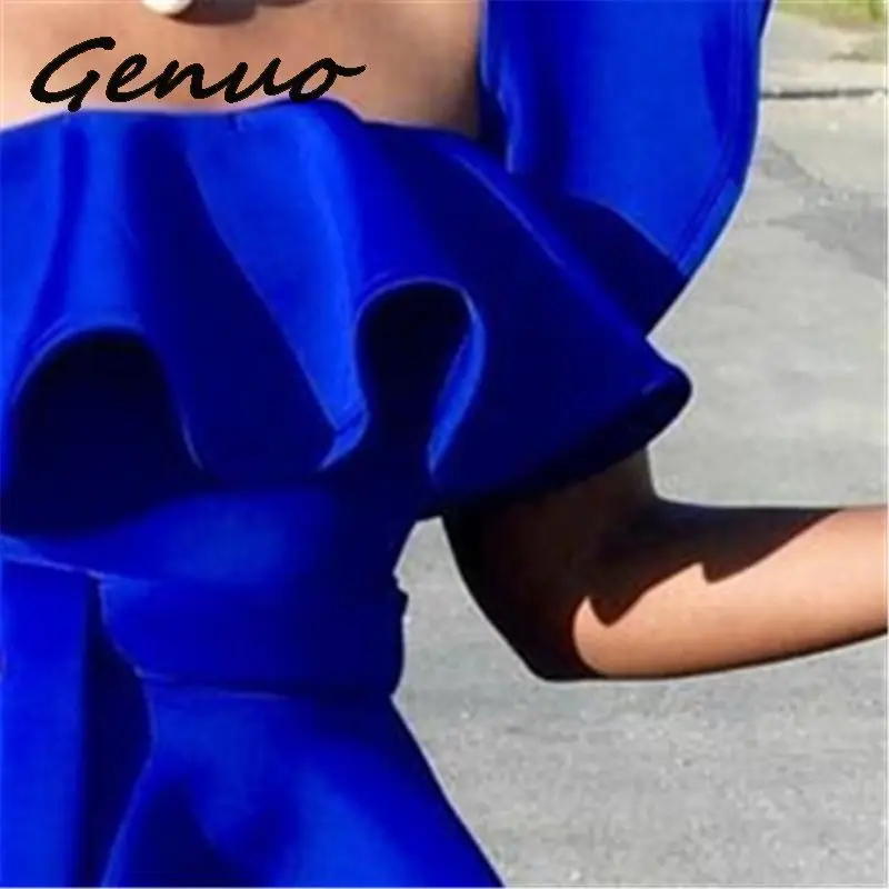 Женское платье с поясом на талии летнее синее Плиссированное Платье для