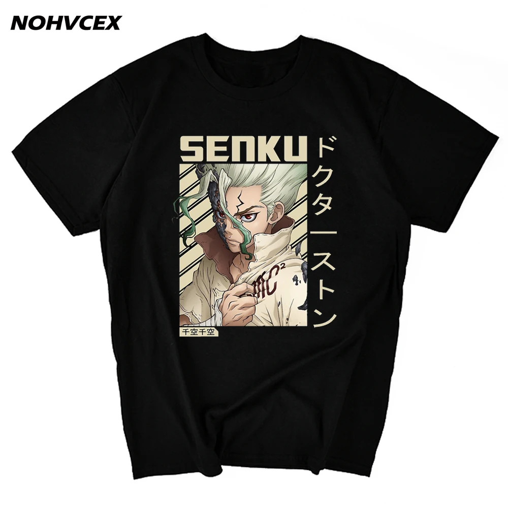 

Аниме футболка Ishigami Senkuu Dr Stone, мужская летняя одежда, забавные повседневные топы, футболка
