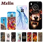 Чехол 6,63 дюйма для Huawei Y9A 2020, мягкая задняя крышка телефона из ТПУ для Huawei Y9a, зеркальный чехол-бампер для HuaweiY9A, чехол с цветком, волком
