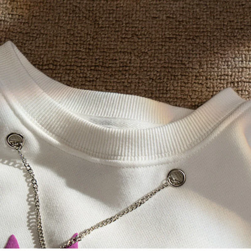 Свитшот Harajpoo женское ожерелье с принтом пламени и любви свитер длинным рукавом