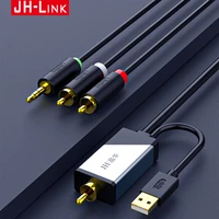 jh link coxial to 3 5mm and 2rca audio adapter cable for tv box amplifier with usb power supply