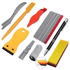 Набор инструментов FOSHIO для покрытия автомобильной пленки, виниловый скребок из углеродного волокна со шкалой для фетра, аксессуары для обмотки