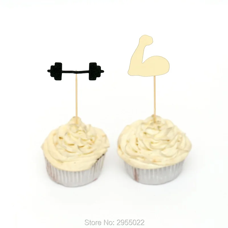 Топперы для капкейков вечеринки в тренажерном зале набор из 24 предметов