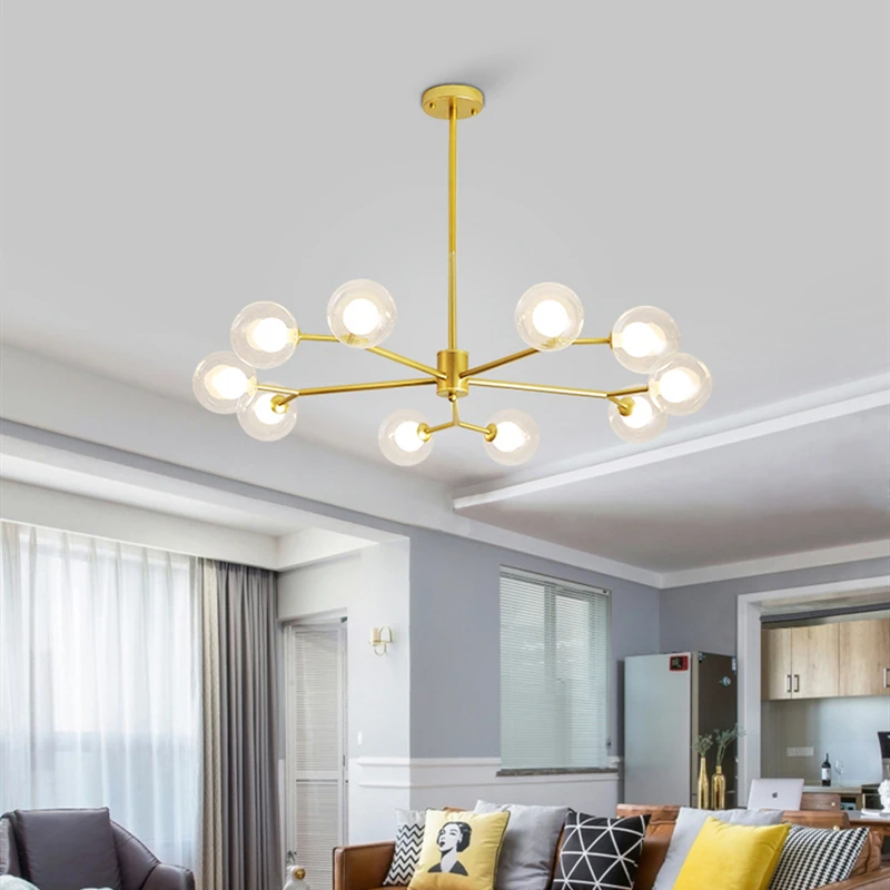 Современные подвесные светильники со стеклянными шарами для кухни столовой