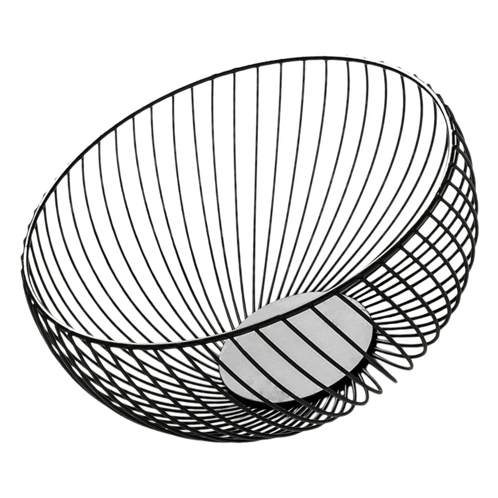 

1Pc Multi-functional Basket Storage Basket Delicate Iron Fruit Basket (Black)