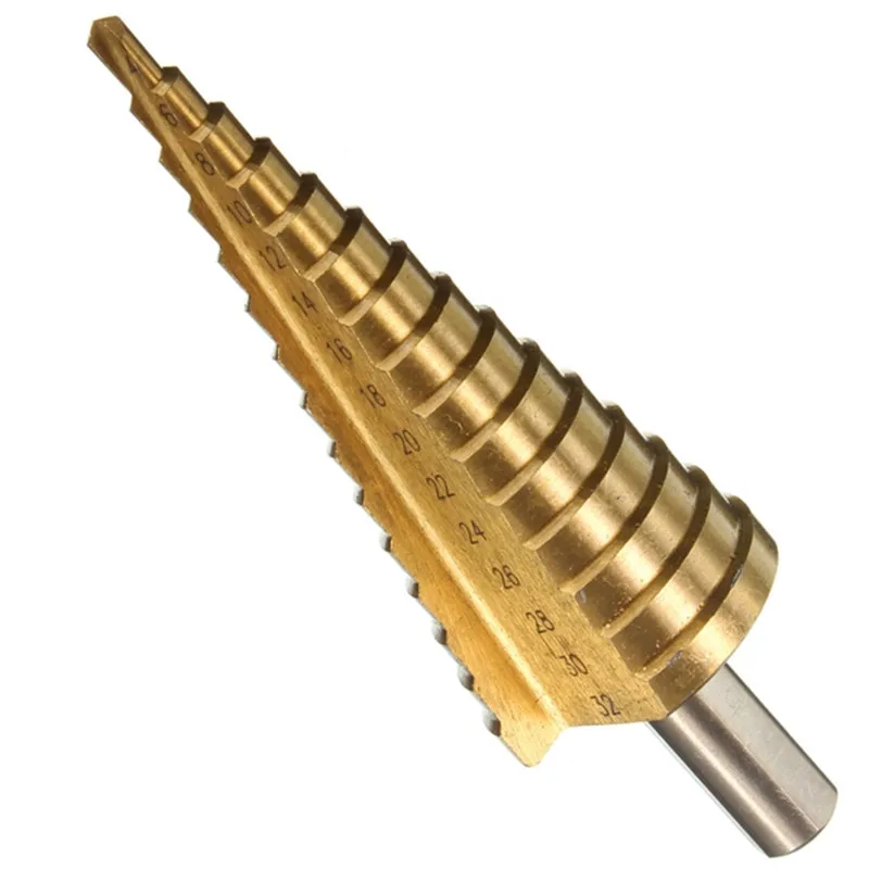 

Step Drill Bits Triangle Auger Drill 4-32mm/4-20mm/4-12mm Triangular Shank Drill Spiral Groove Step Triangular Pagoda Shape