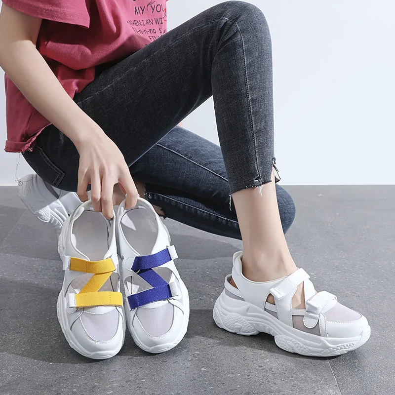 

2020 Woman Shoes Casual Flat Walking Shoes Mesh Breathable Krasovki Ladies Adult Zapatos Hombre Colorful Platform Bottom Shoes