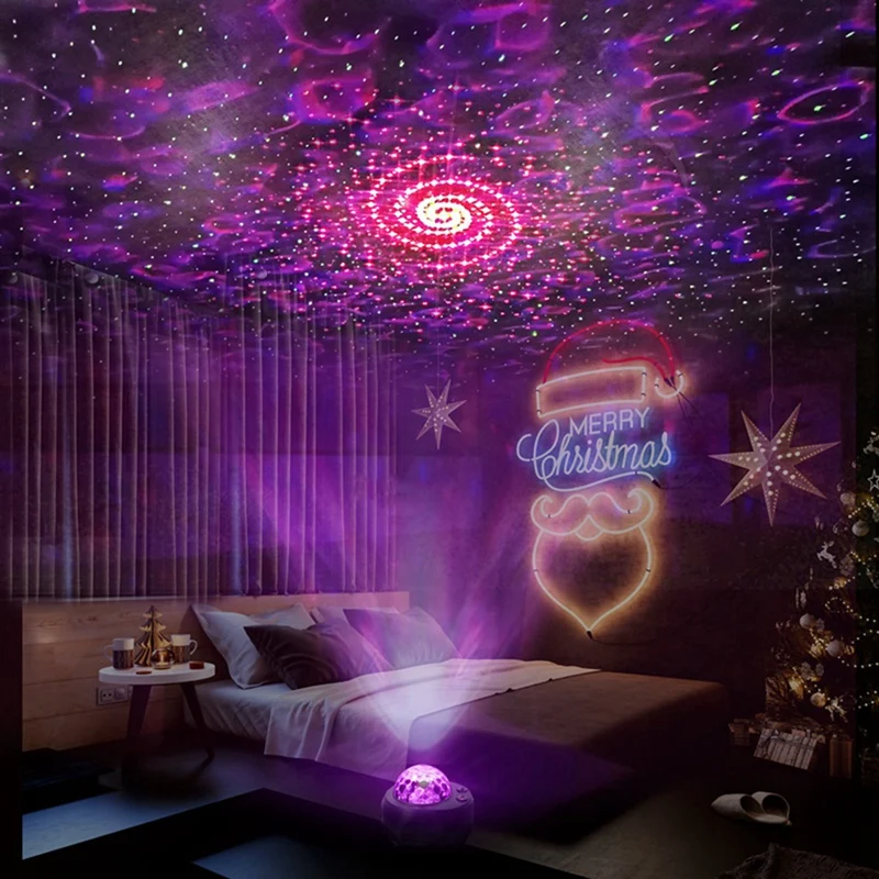 

Projection Light Creative Gift LED Romantic Dream Rotating Atmosphere Light Voice Control Starry Night Light Black