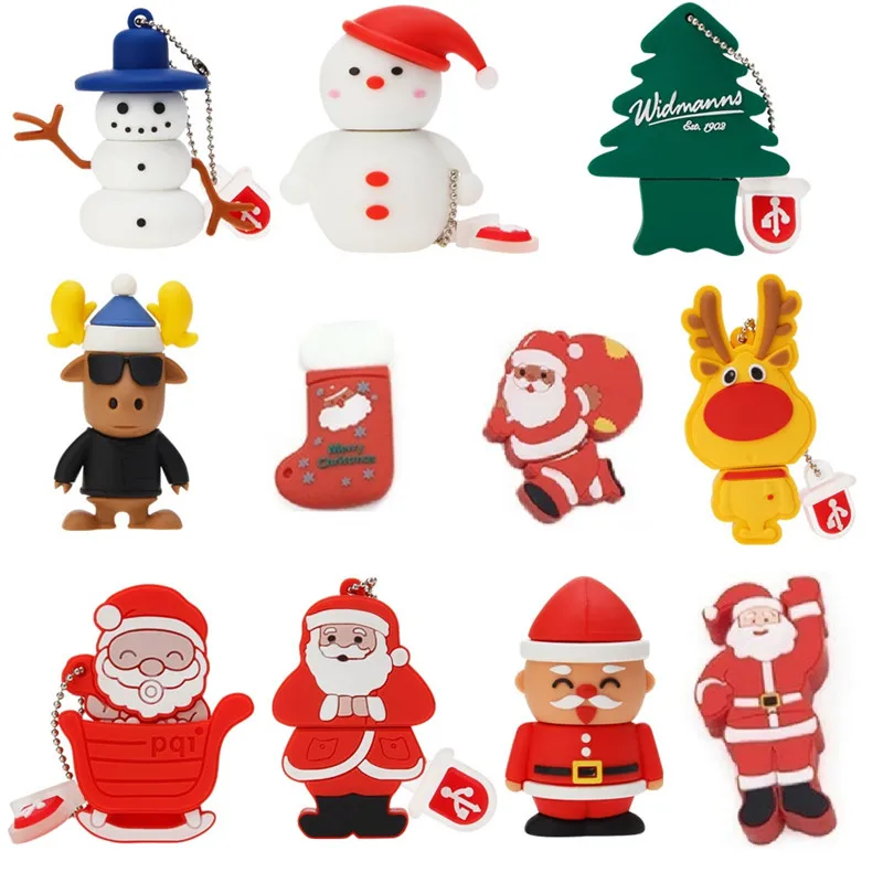 Usb флеш-накопитель 32 ГБ, 8 ГБ, мультяшный диск, рождественский подарок, флешка, 16 ГБ, снеговик, флеш-карта памяти, 64 ГБ, usb 2,0, флешка, 128 ГБ