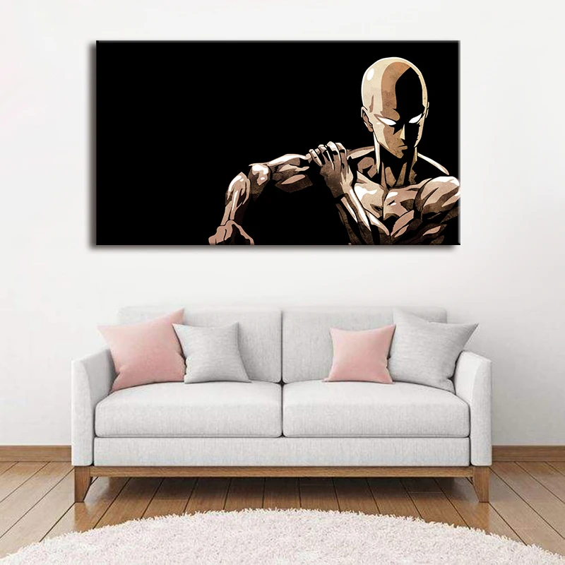 Печатная картина популярное аниме ONE PUNCH MAN печать на холсте Постер сенсея Сайтама