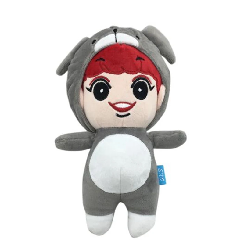 ChanYeol Red Hair Корейская кавайная плюшевая кукла, игрушки, мягкая игрушка ручной работы, плюшевые игрушки из мультфильмов, кукла из мягкого полипропиленового хлопка, мягкие куклы ручной работы, плюшевые вееры, подарки - Цвет: ChanYeol Red Hair