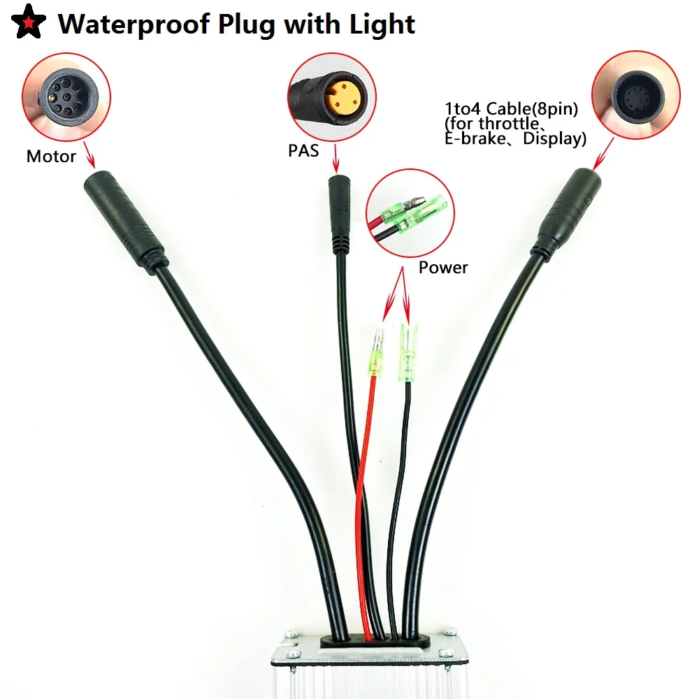 

SOMEDAY KT Controller 17A 36V/48V Ebike Controller Squarewave for 250W 350W 500W Ebike Conversion Kit
