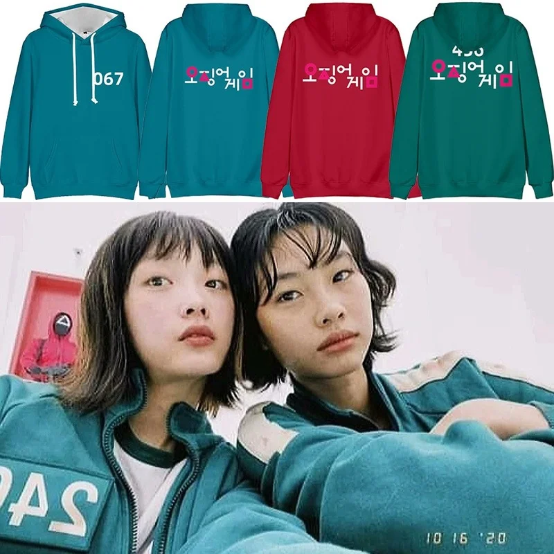 

Squid Game Merch Sweatshirt Hoodies 456 Sweatshirt 067 240 Jacket Cotton Fleece Cloth Casual Streetwear Pullovers Coat
