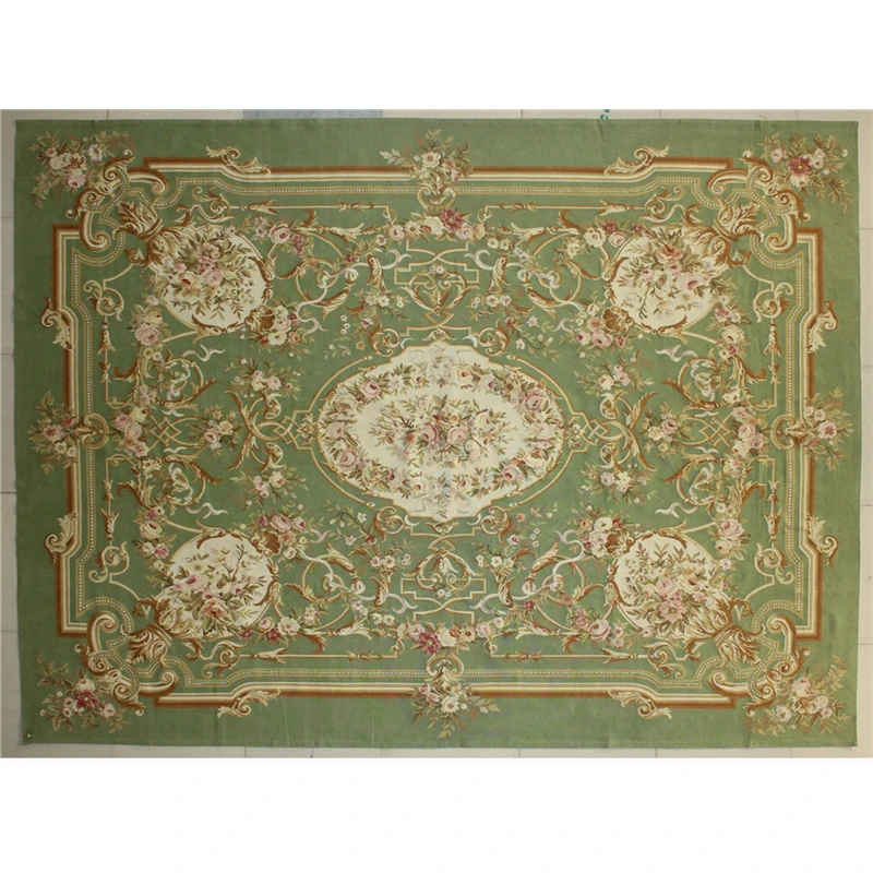 Вязаные шерстяные ковры антикварные Aubusson античный французский шерстяной ковер 19