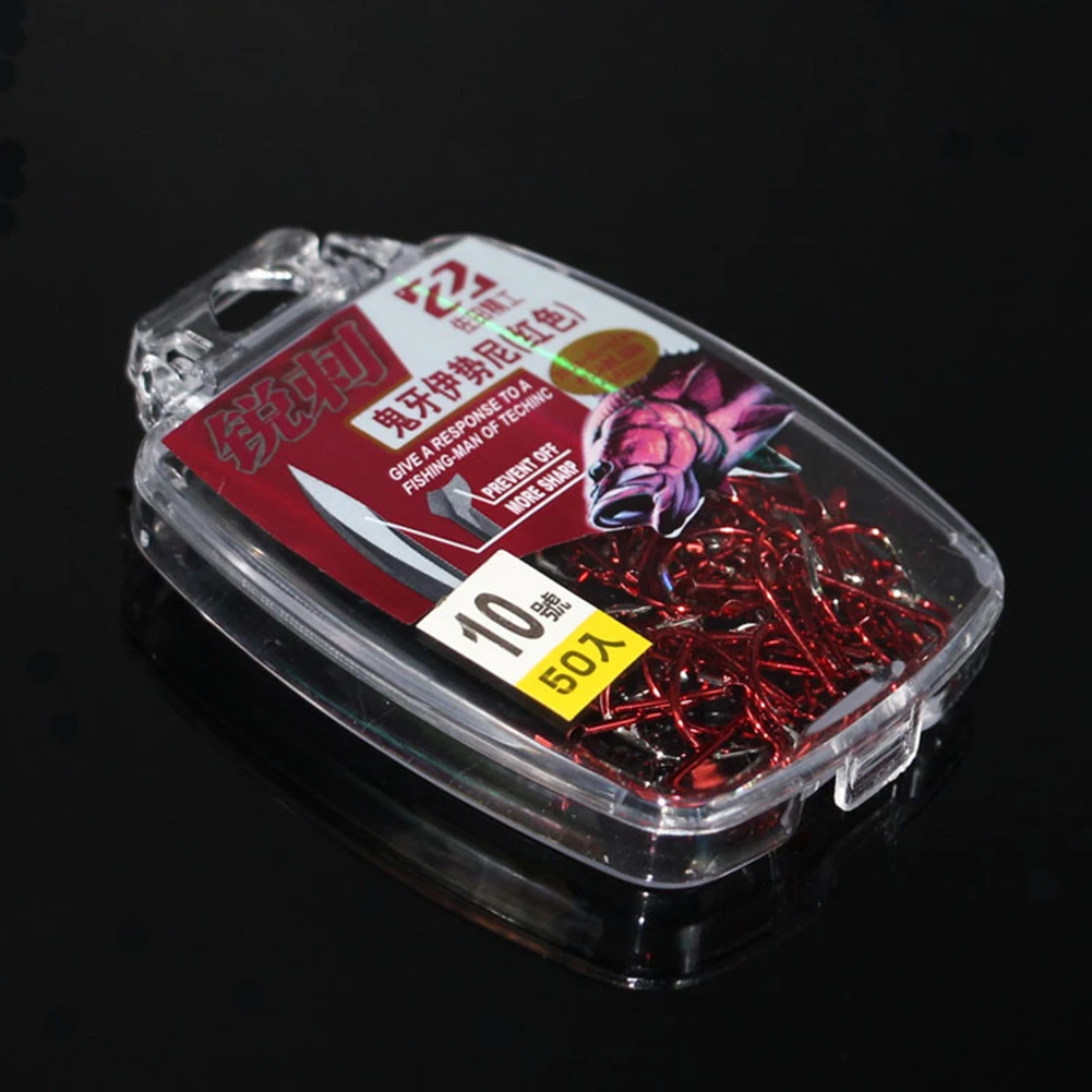 50Pcs Steel Luminous Fish Hook Barbed 3#-15# Series In Fly Fishhooks Worm Pond Fishing Bait Holder Jig Hole Accessories | Спорт и
