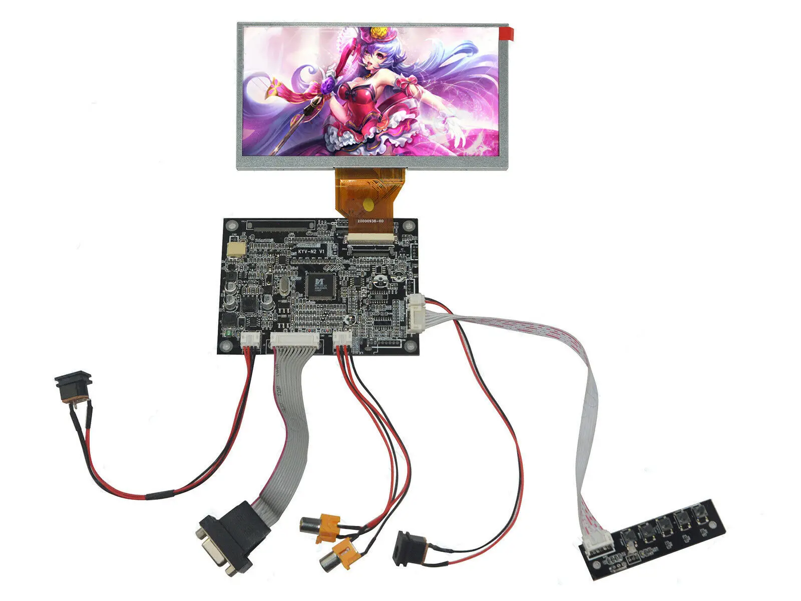 VGA 2AV Реверсивный TTL 50 контактов ЖК контроллер плата KYV N2 V1 Plus 6 5 &quotAT065TN14 LCD 50Pin 800x480