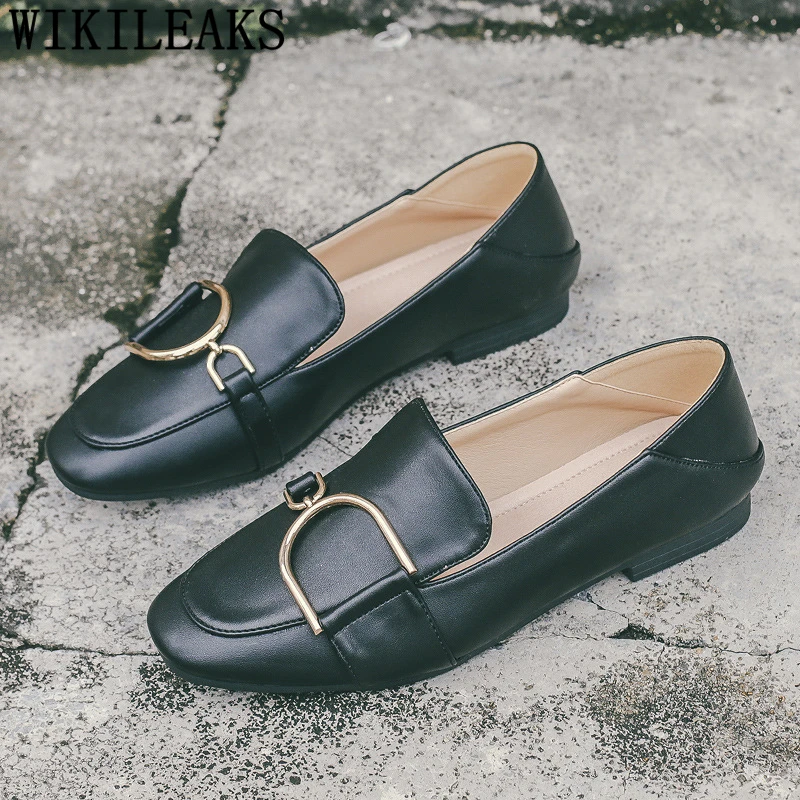 

Leather Shoes Women Ladies Loafers Flat Shoes Women Creepers Korean Style Luxury Shoes Women Designers Zapatos Casuales De Mujer