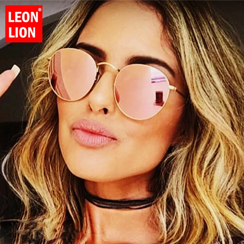 

LeonLion New Arrival 2021 Round Sunglasses Women Classic Vintage Glasses Street Beat Shopping Mirror UV400 Gafas De Sol Mujer