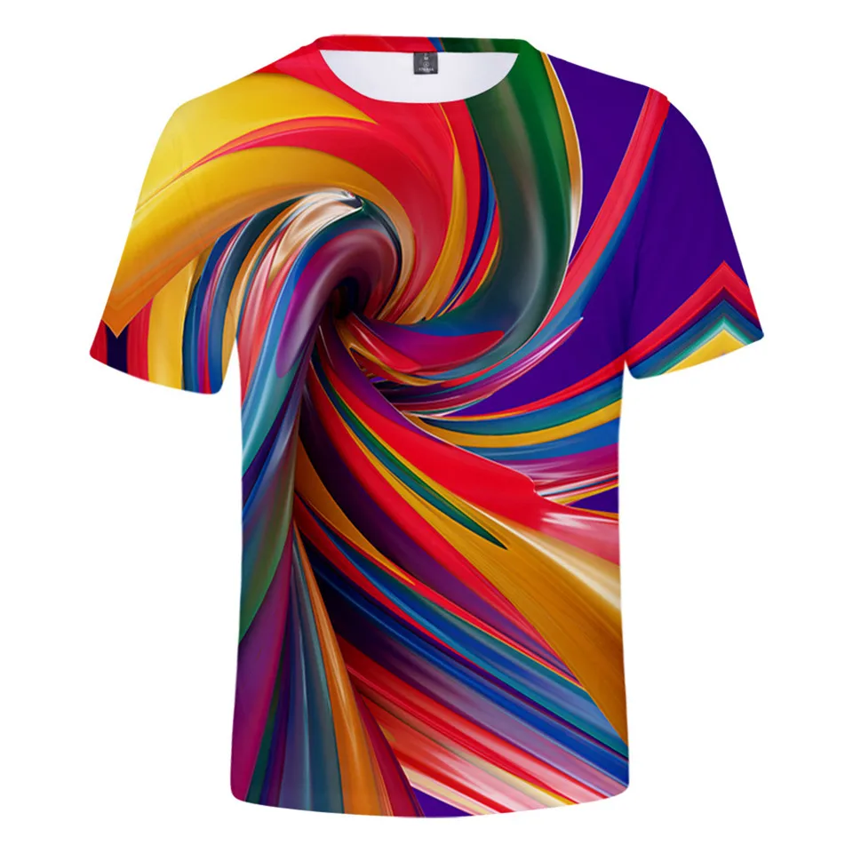 Тай дай 3d Футболка с принтом летняя футболка короткими рукавами для мужчин и