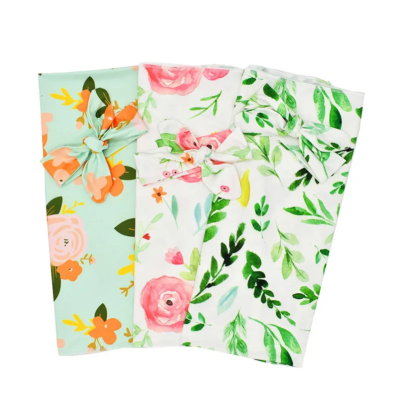 Products for Newborn 2pcs Baby Blankets Print Floral Photography Prop Infant Girl Boys Muslin Swaddle Wrap +Headband | Мать и ребенок