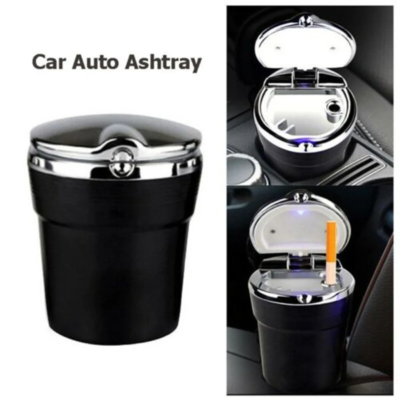 

With Led Light Cigarette Travel Remover Ashtray Car Smokeless Smoke Cup Holder Auto Accessories