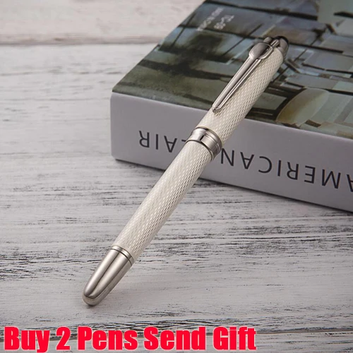 Silver Roller Pen Классический дизайн Jinhao 163, лучшее качество, металлическая шариковая ручка, хорошая ручка для письма на ощупь, авторучка, купить 2 ручки, отправить подарок - Цвет: Silver Roller Pen