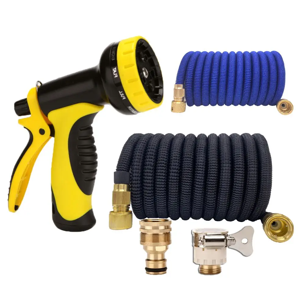 

Расширяемый садовый шланг поливочный пистолет, расширяемый пластиковый шланг высокого давления для мойки автомобилей, волшебный гибкий во...