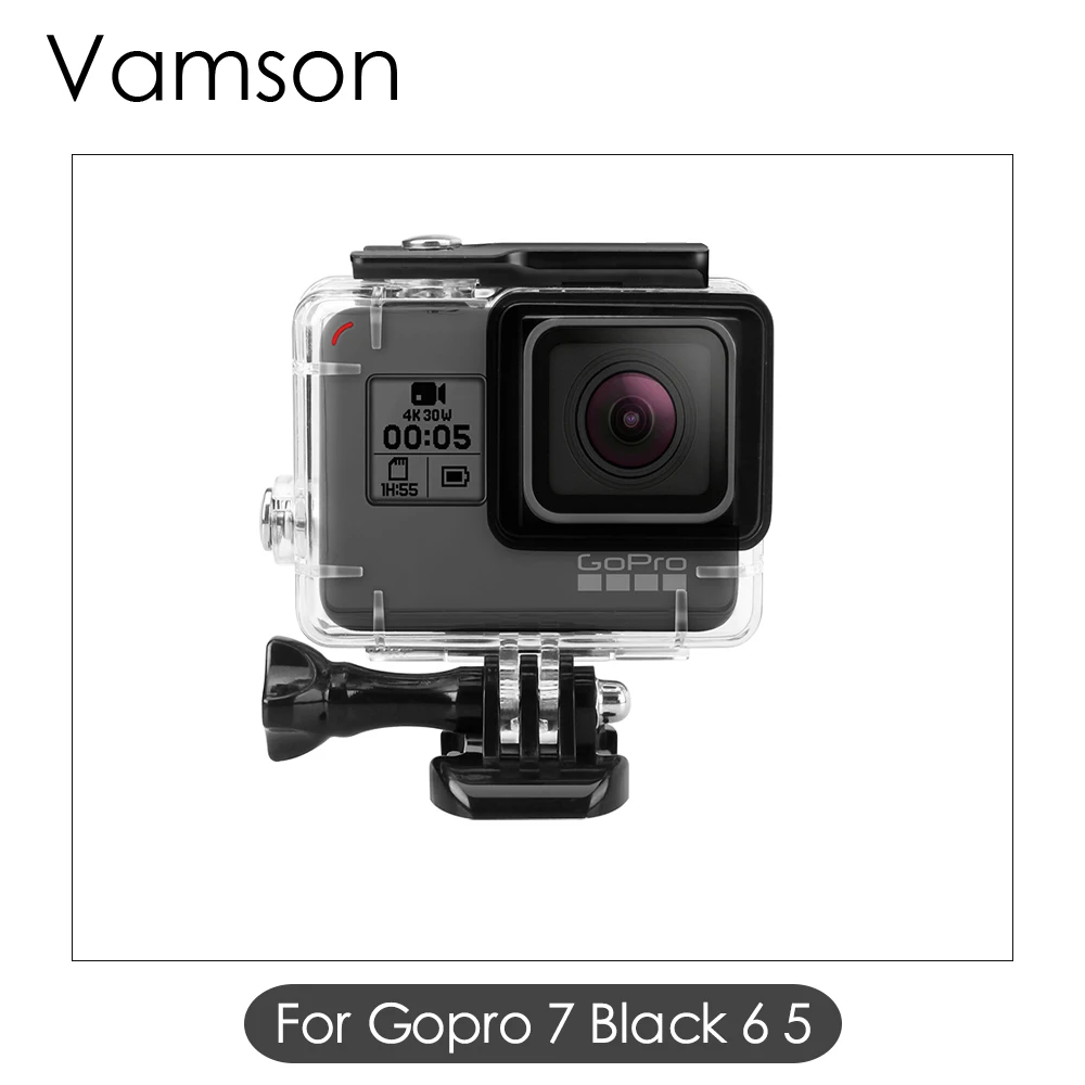 VP630 Vamson 45 м Дайвинг Водонепроницаемый Корпус чехол+ погружение Цвет объектива фильтр комплект для GoPro Hero 8 7 черный 6 5 камера аксессуары VP630C - Цвет: VP630