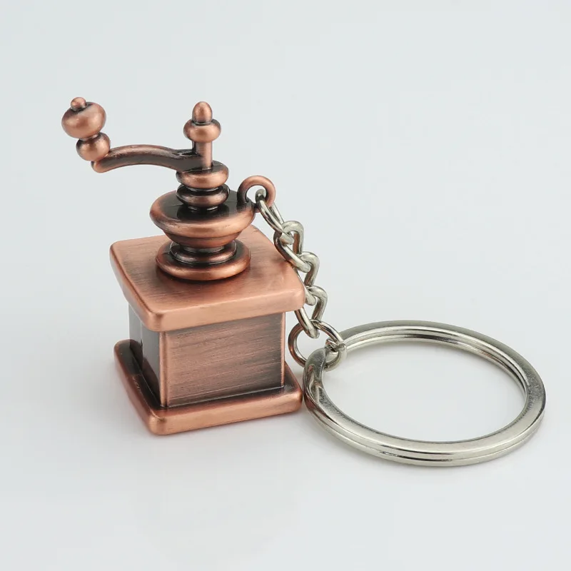 Creative Coffee Machine Keychain Handle Keyring Portable Key Chains Coffeeware Accessories Unisex Round Key Ring Hot Sale