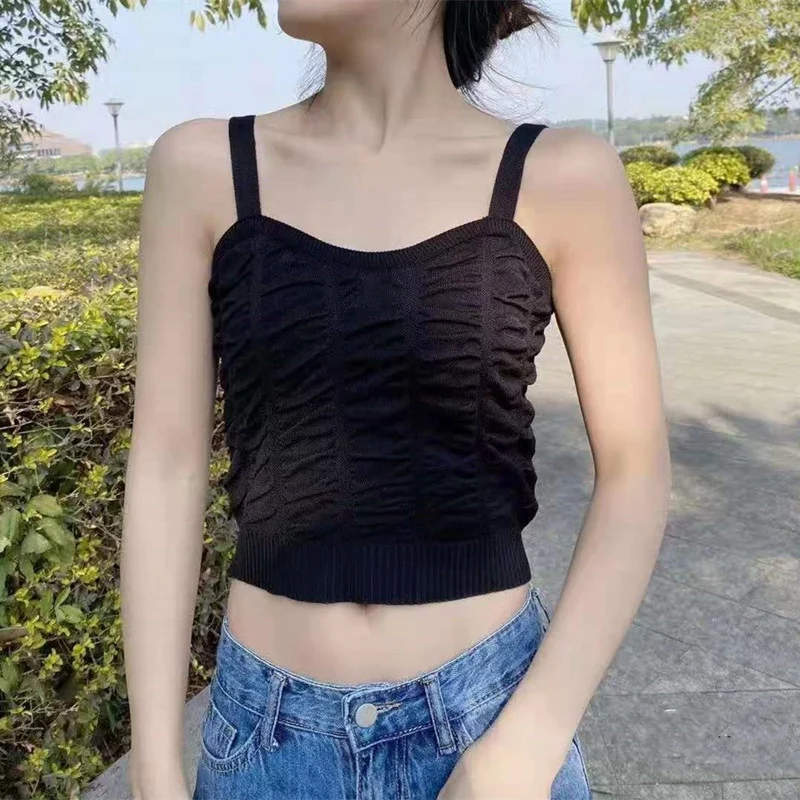 Женская Повседневная майка женские сексуальные топы вязаные обтягивающие майки
