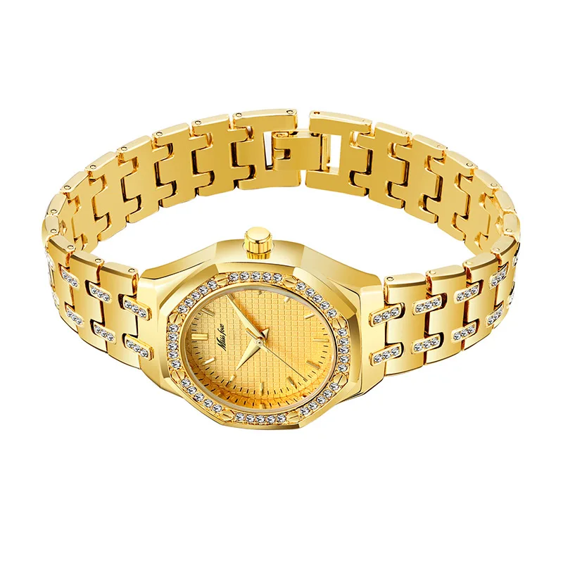 Женские кварцевые часы с хронографом роскошные брендовые со стразами наручные