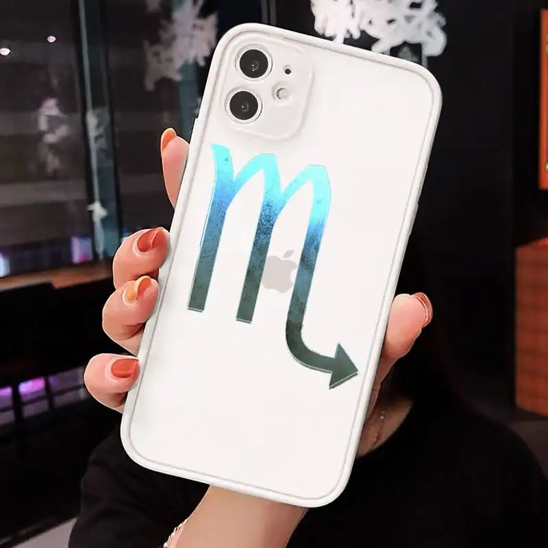 

Twelve constellation symbols Phone Cases Matte Transparent for iPhone 7 8 11 12 s mini pro X XS XR MAX Plus cover funda
