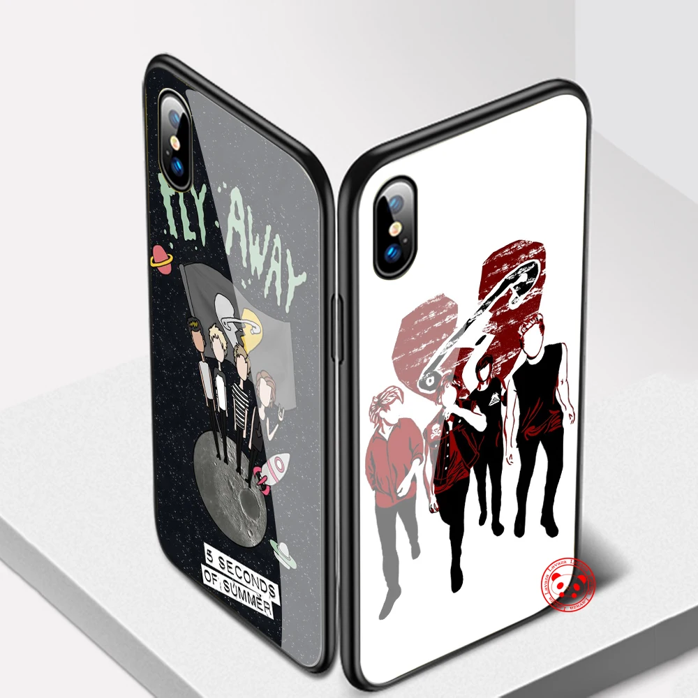 6d 5 секунд лета стеклянный чехол для телефона Apple iPhone 11 Pro XR X XS Max 6 6S 7 8 Plus 5S