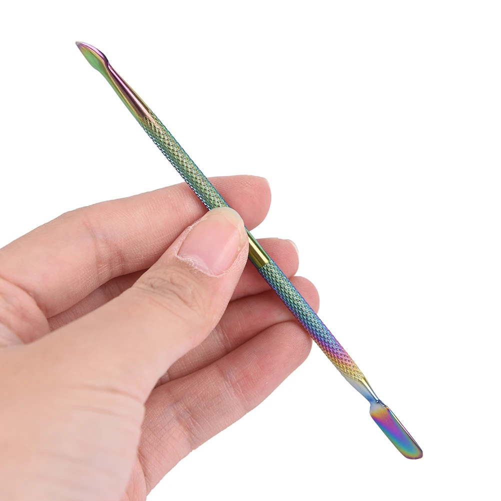 

1PC Double-end Dead Skin Remover Manicure Nail Art Woman Lady Nail Clean Cuticle Pusher Remover Rainbow Pusher Cuticle Pusher