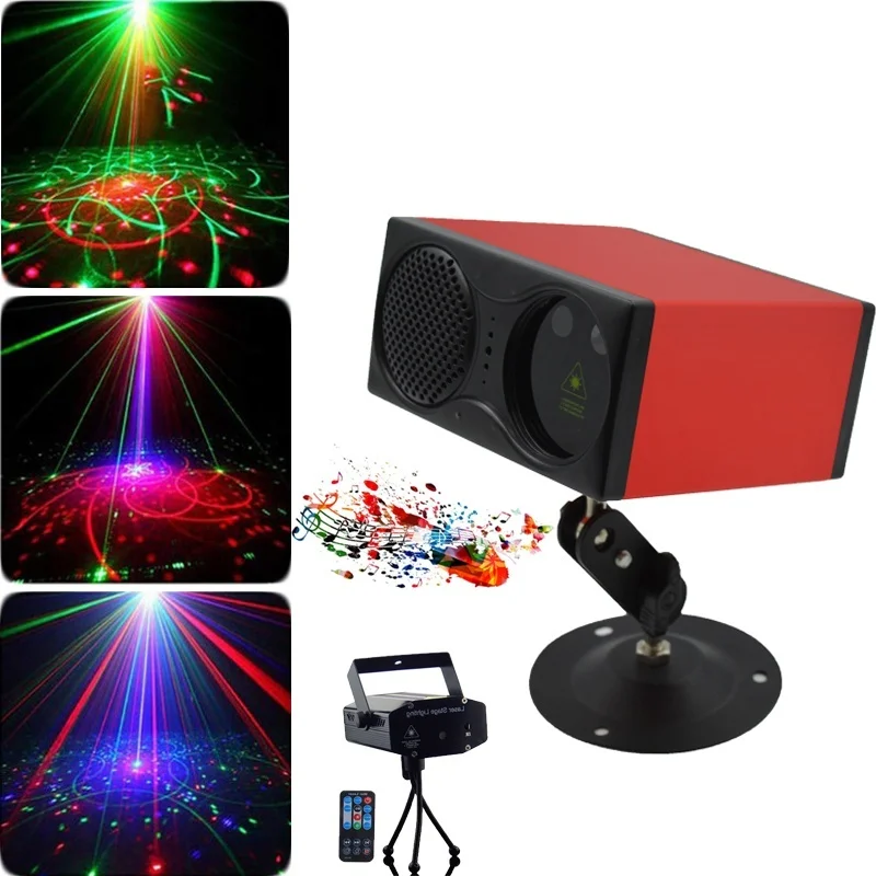 Миниатюрный лазерный светодиодный проектор с Bluetooth-динамиком диско-светодиодный